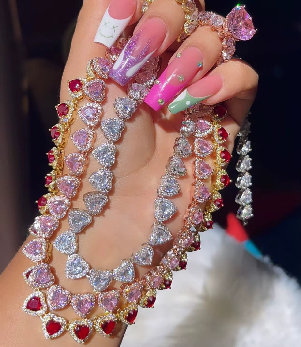 Icy Clustered Heart Necklace