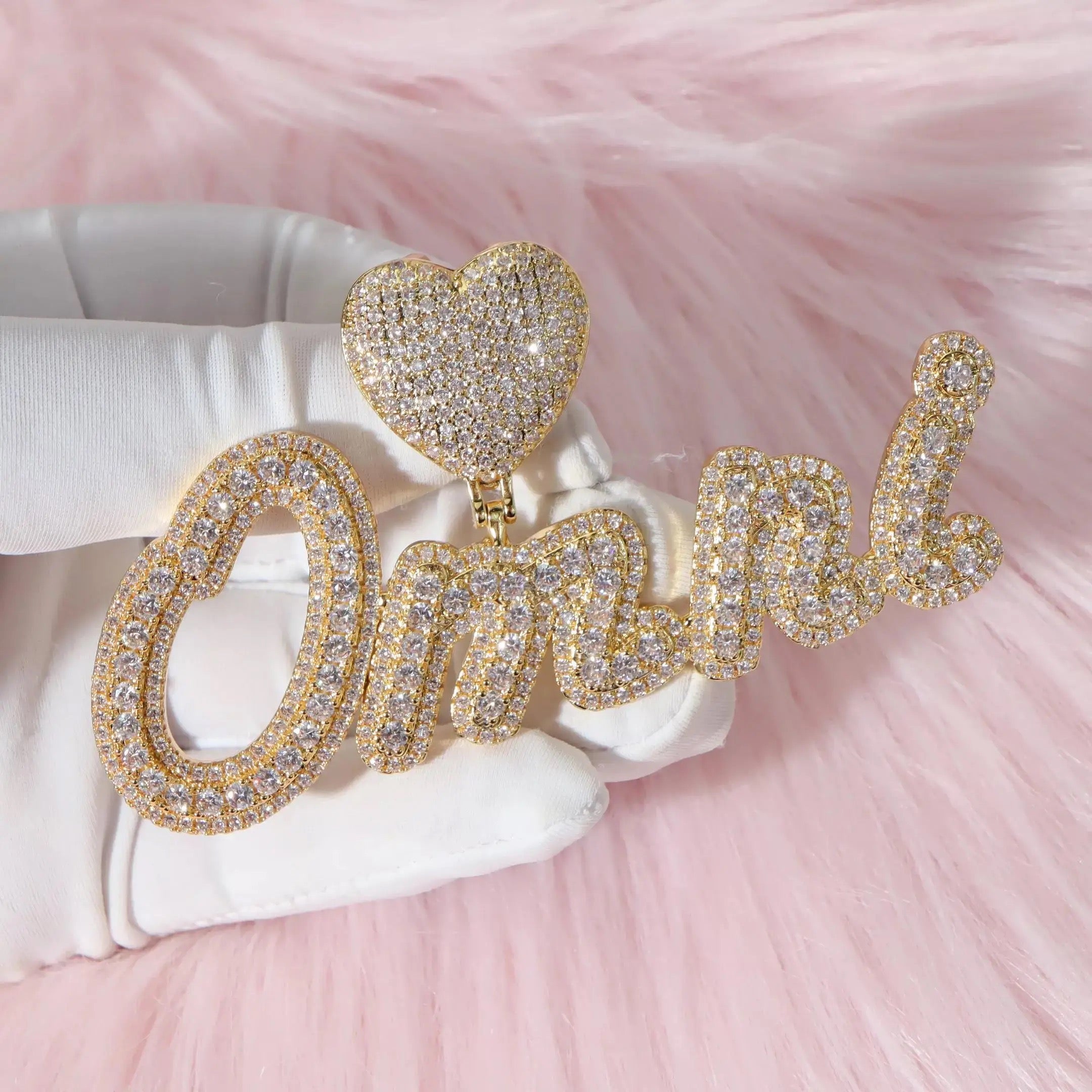 Heart Square Baguette Necklace