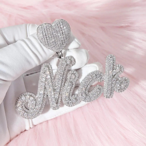 Heart Square Baguette Necklace