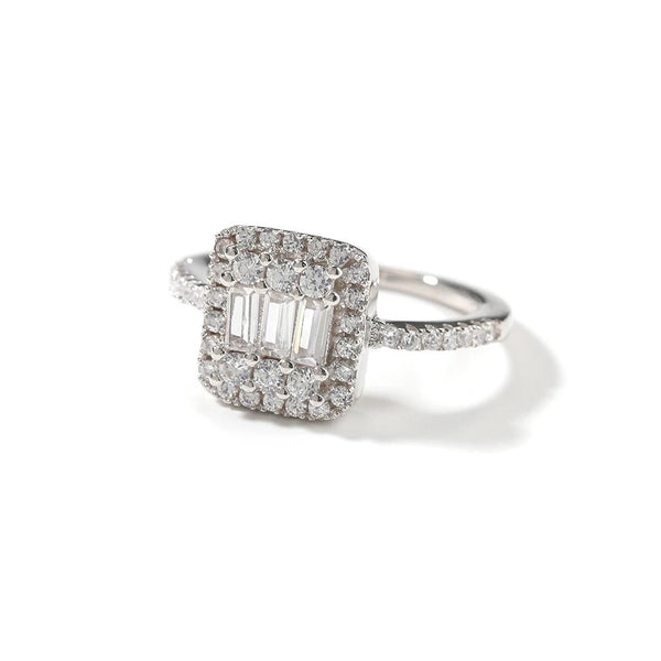 Icy Square Baguette Ring