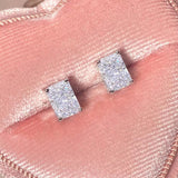 Icy Rectangle Stud Earrings
