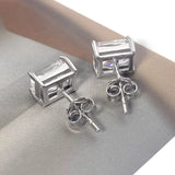 Icy Rectangle Stud Earrings