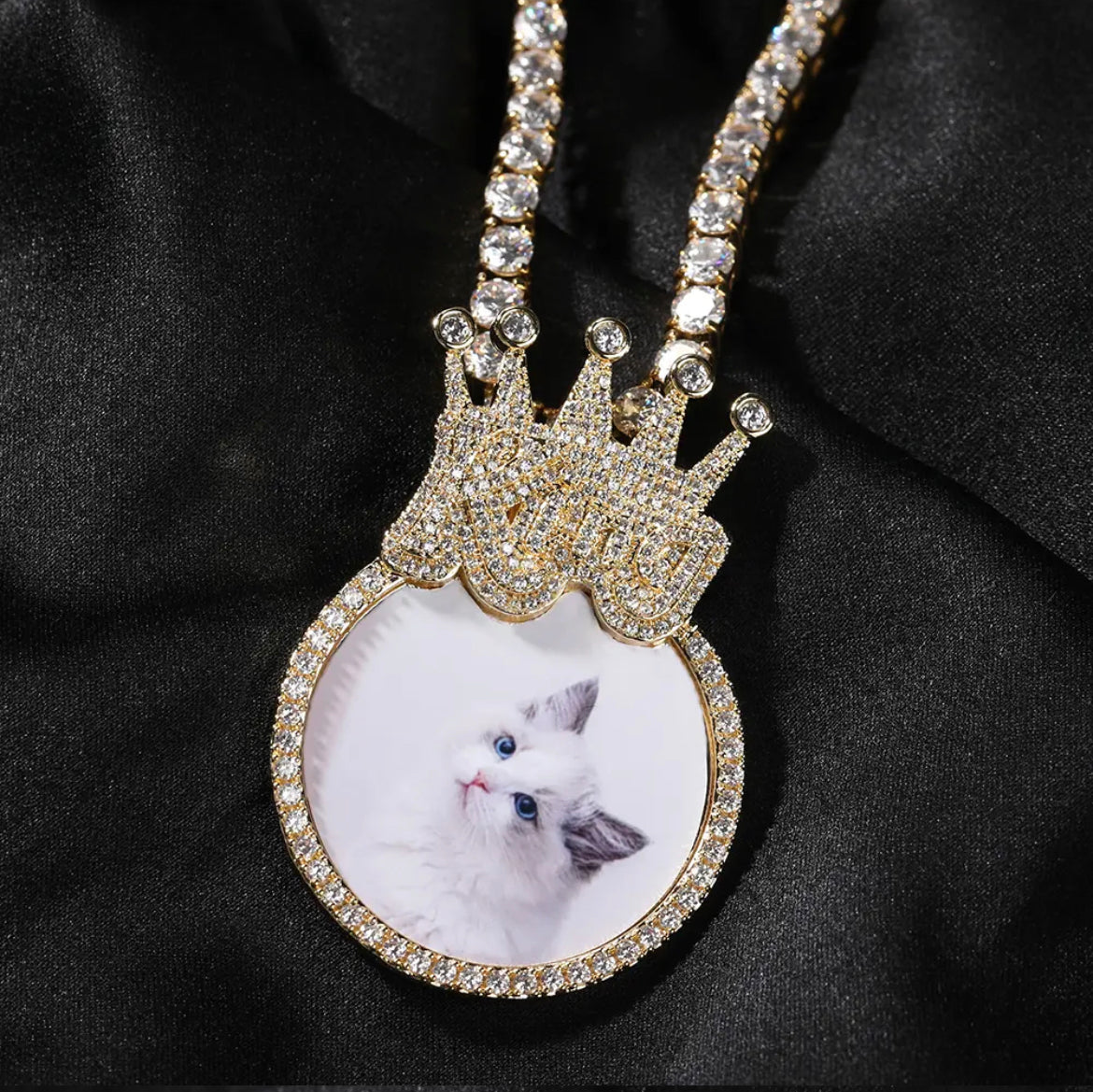 Crown Name Photo Necklace
