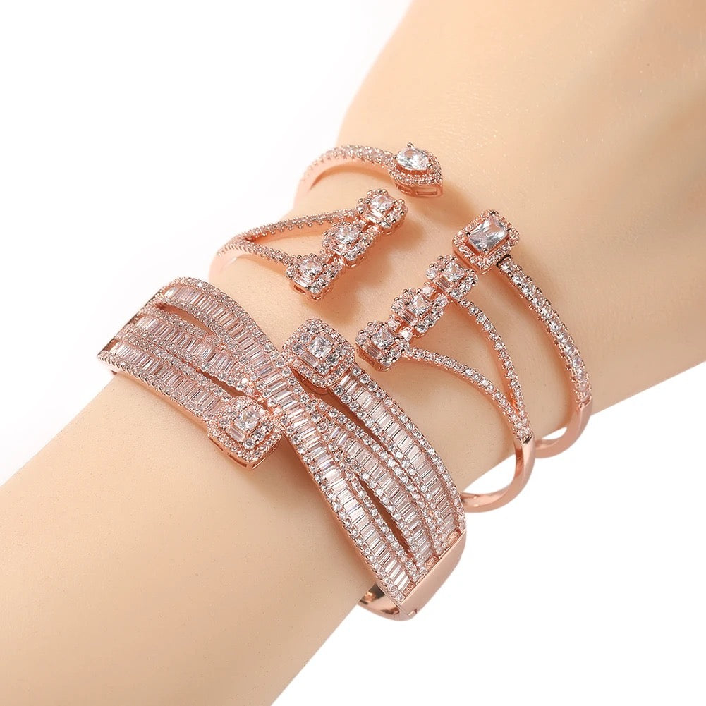 Thick Square Baguette Bangle