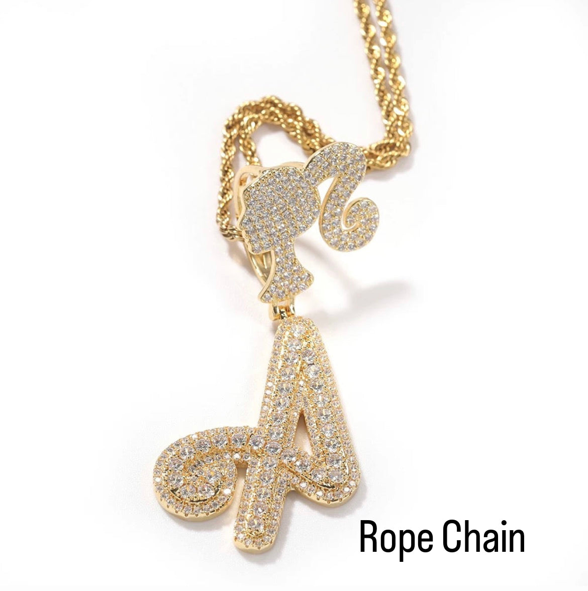 Barbie Initial Baguette Necklace