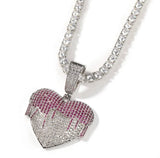 Pink Heart Drip Necklace