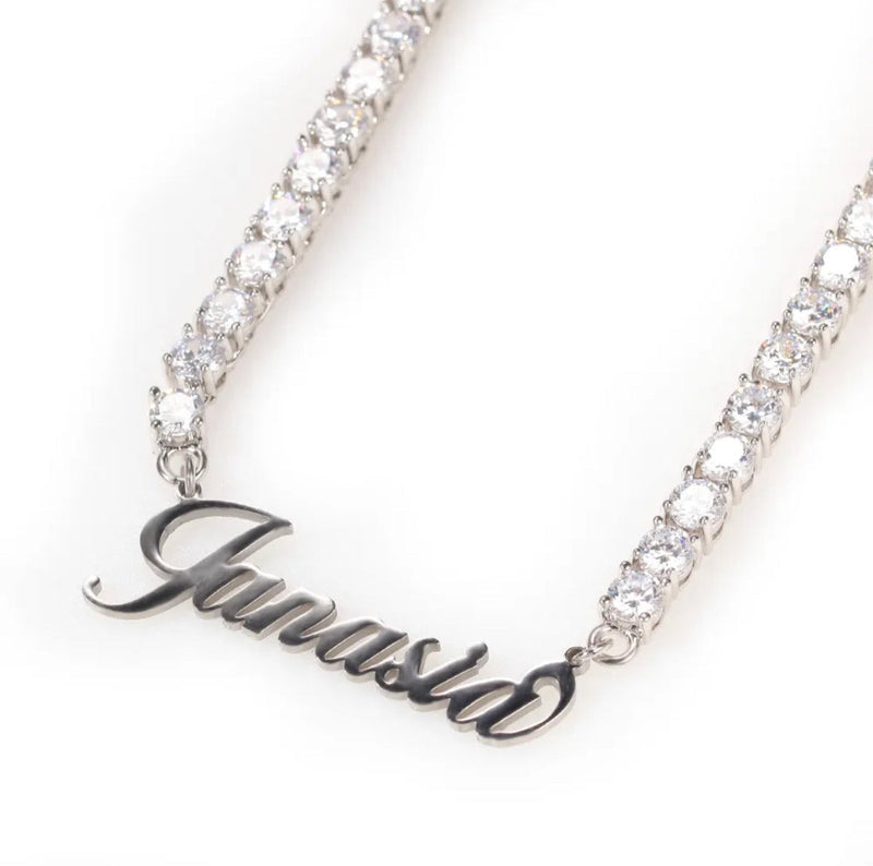 Nameplate Tennis Necklace