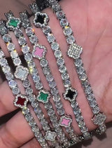 Icy Clover Tennis Bracelet