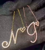 Heart Letter Pendant Necklace