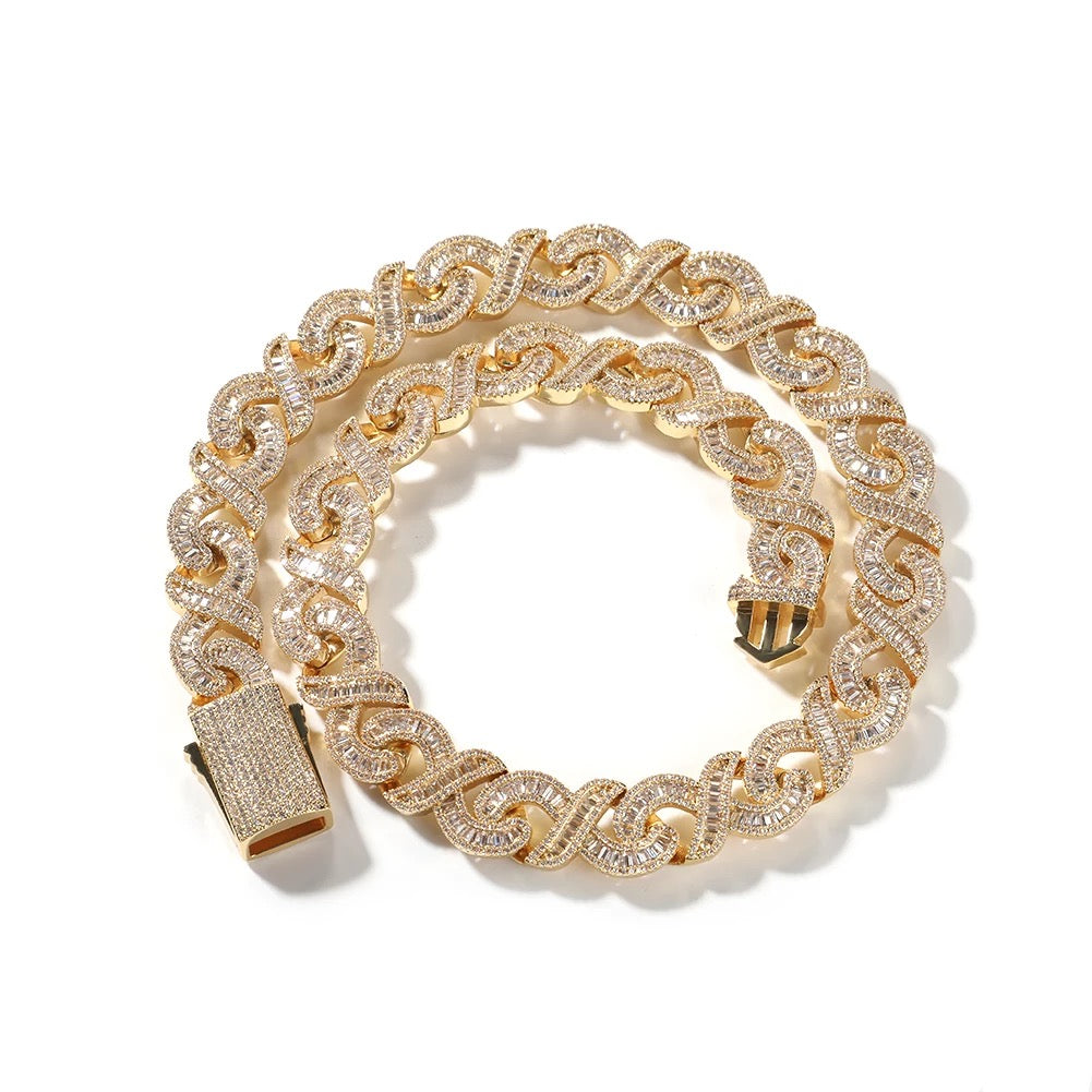 Icy Infinity Baguette Cuban Necklace