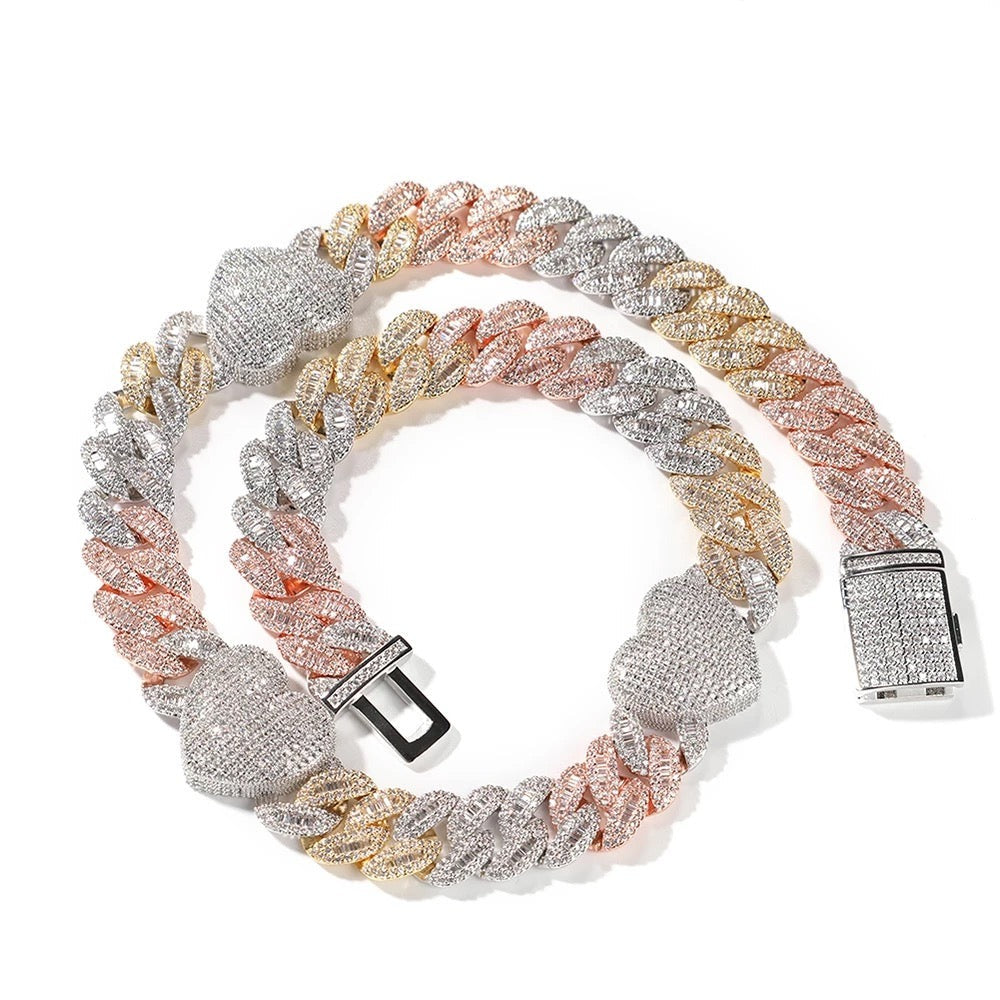 Custom Miami Baguette Hearts Cuban | 16MM