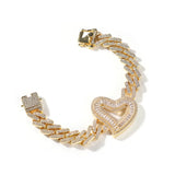 Heart Swirl Miami Cuban Bracelet