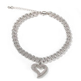 Icy Heart Swirl Anklet