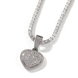 Icy Baguette Heart Pendant Necklace