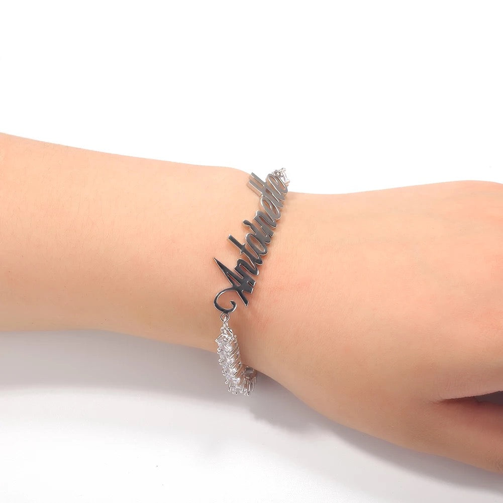 Nameplate Tennis Bracelet