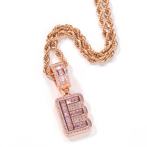 Baguette Charm Initial Necklace