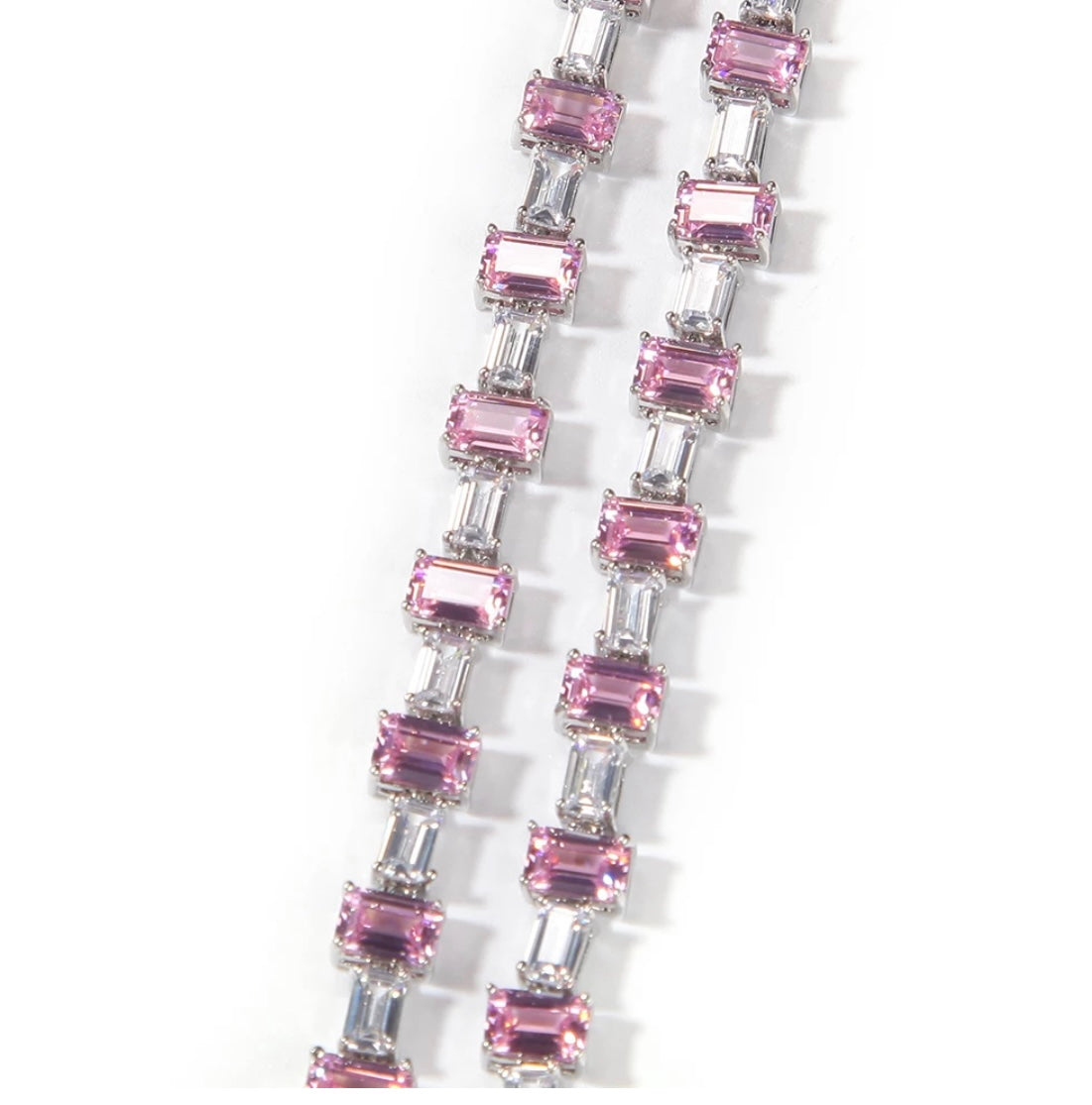 Two Tone Princess Baguette Necklace