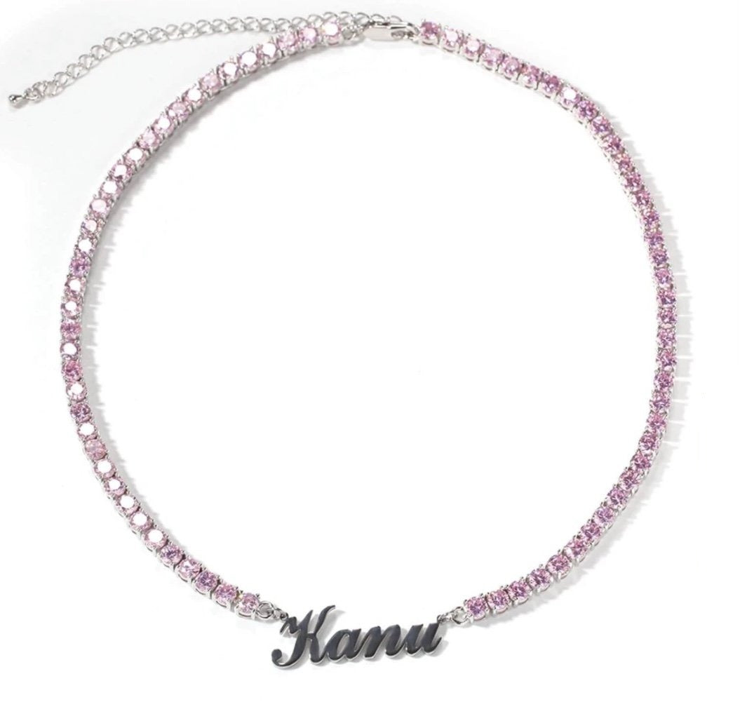 Nameplate Tennis Necklace