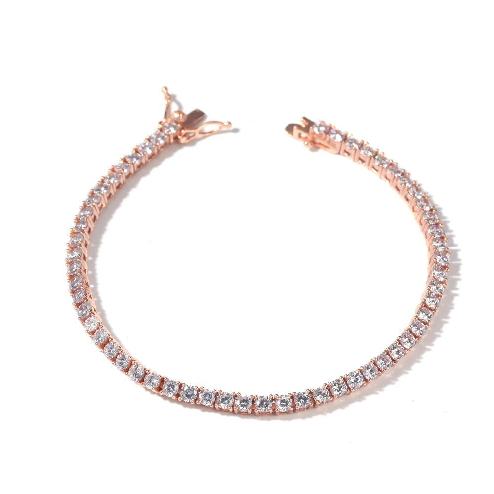 Rose Gold Tennis Anklet