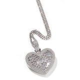 Iced Out Baguette Heart Necklace