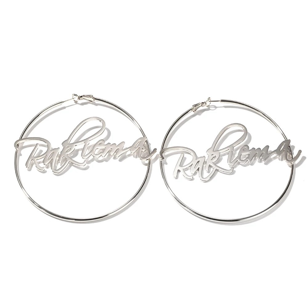 Custom Name Hoop Earrings