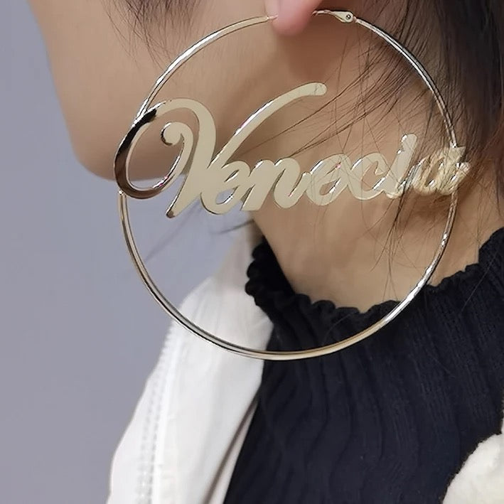 Custom Name Hoop Earrings