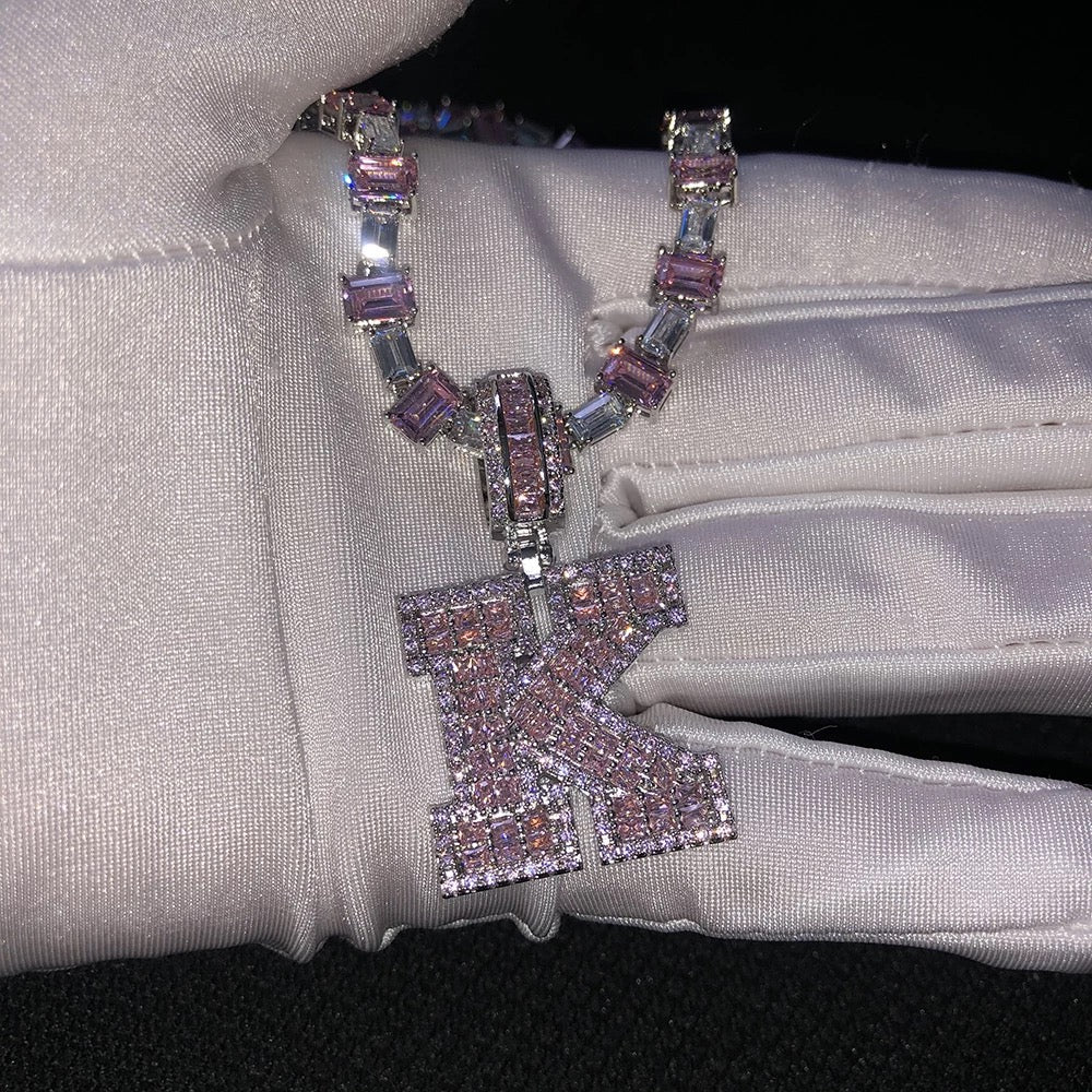 Two Tone Princess Baguette Necklace