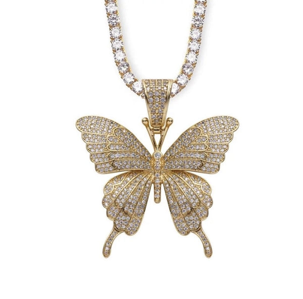 Golden Butterfly Tennis Necklace