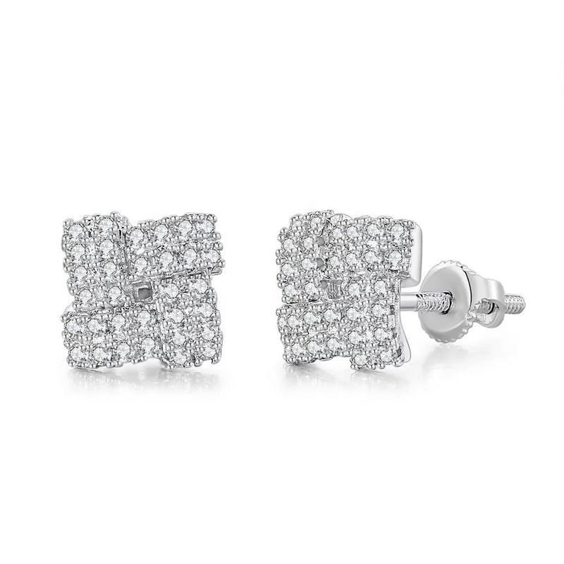 Icy Square Earrings | 8MM