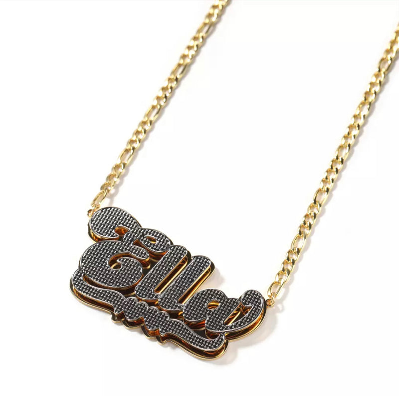 Double Plated Nameplate Necklace