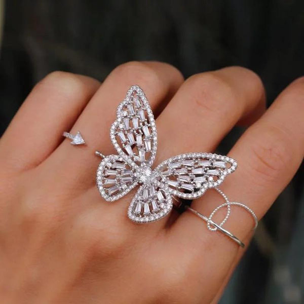 Icy Butterfly Ring