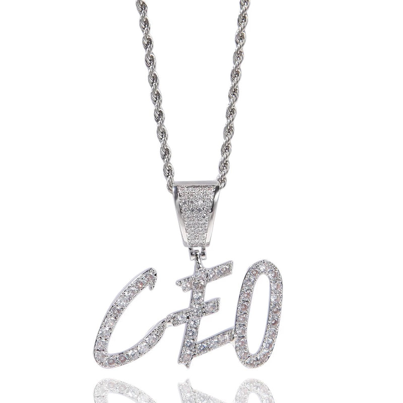Icy Custom Font Rope Chain Necklace