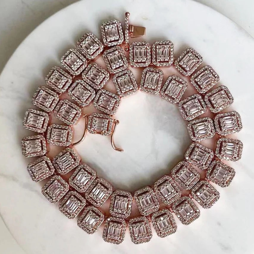 Glacier Square Baguette Necklace