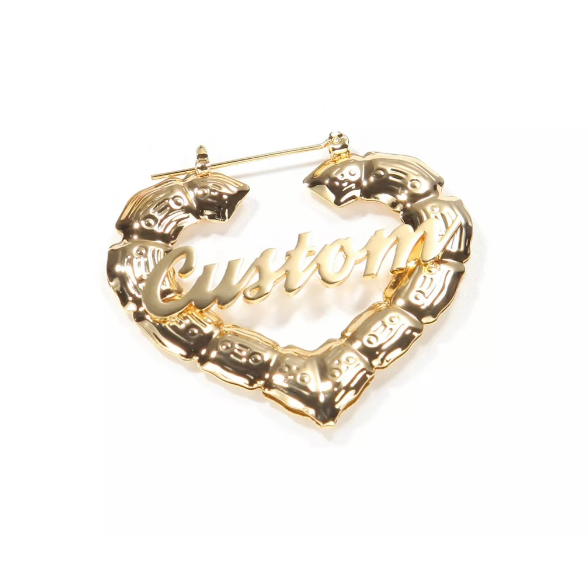 Heart Bamboo Hoop Earrings