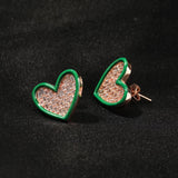 Heart Shape Baguette Earrings