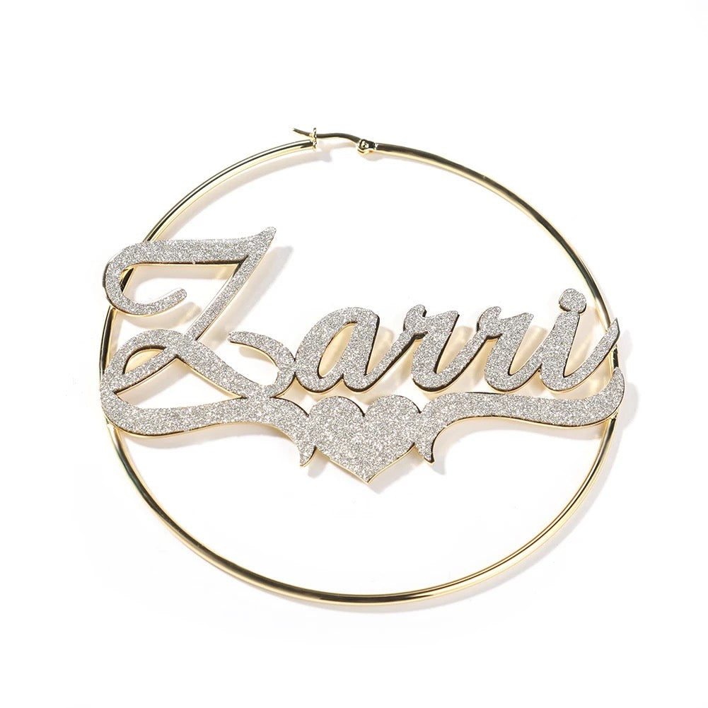 Custom Glitter Hoop Earrings