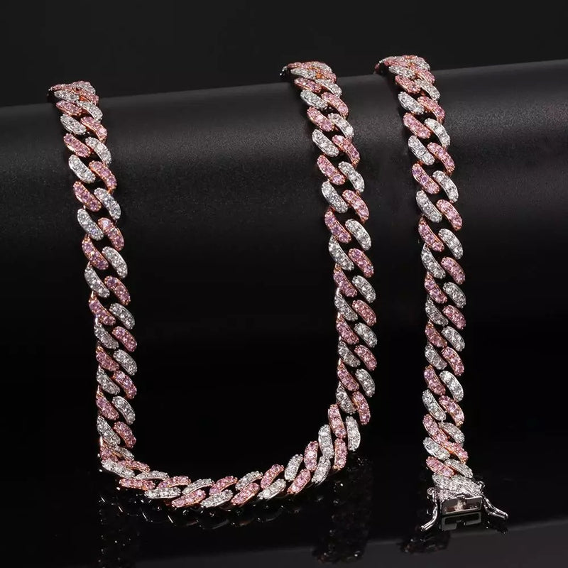 Two Tone Pink Cuban Necklace