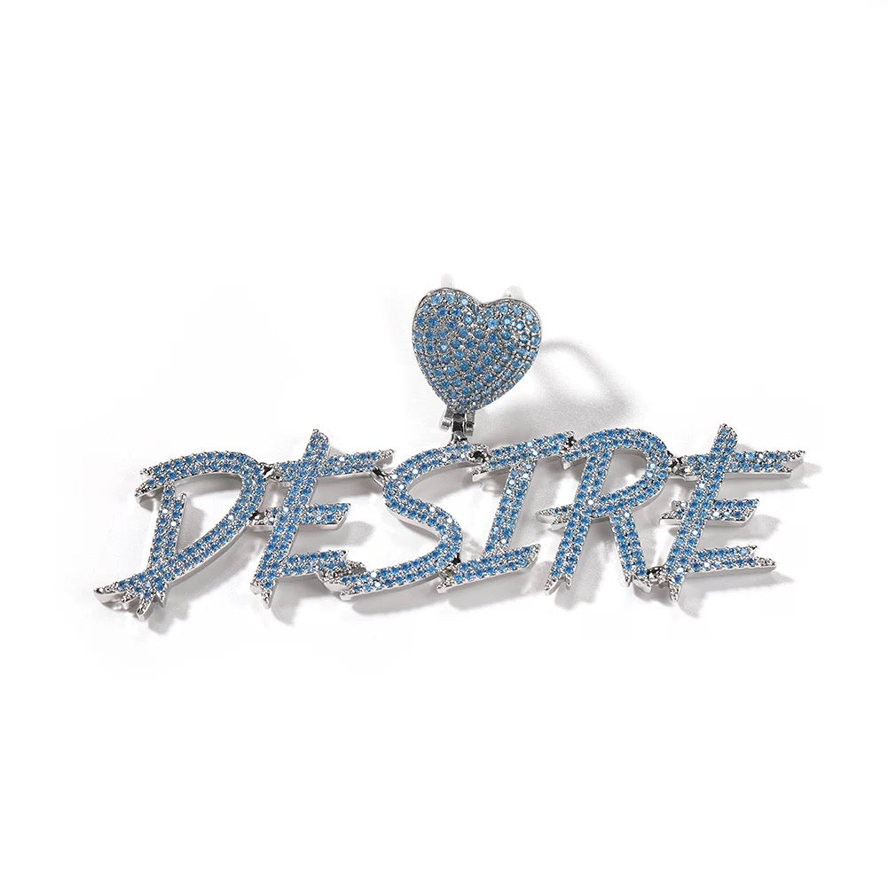 Icy Blue Heart Hook Necklace