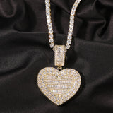 Heart Baguette Photo Locket Necklace (Large)
