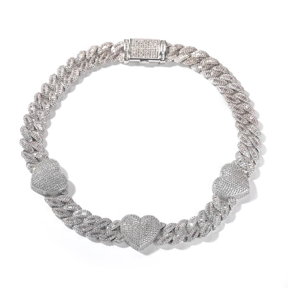 Custom Miami Baguette Hearts Cuban | 16MM