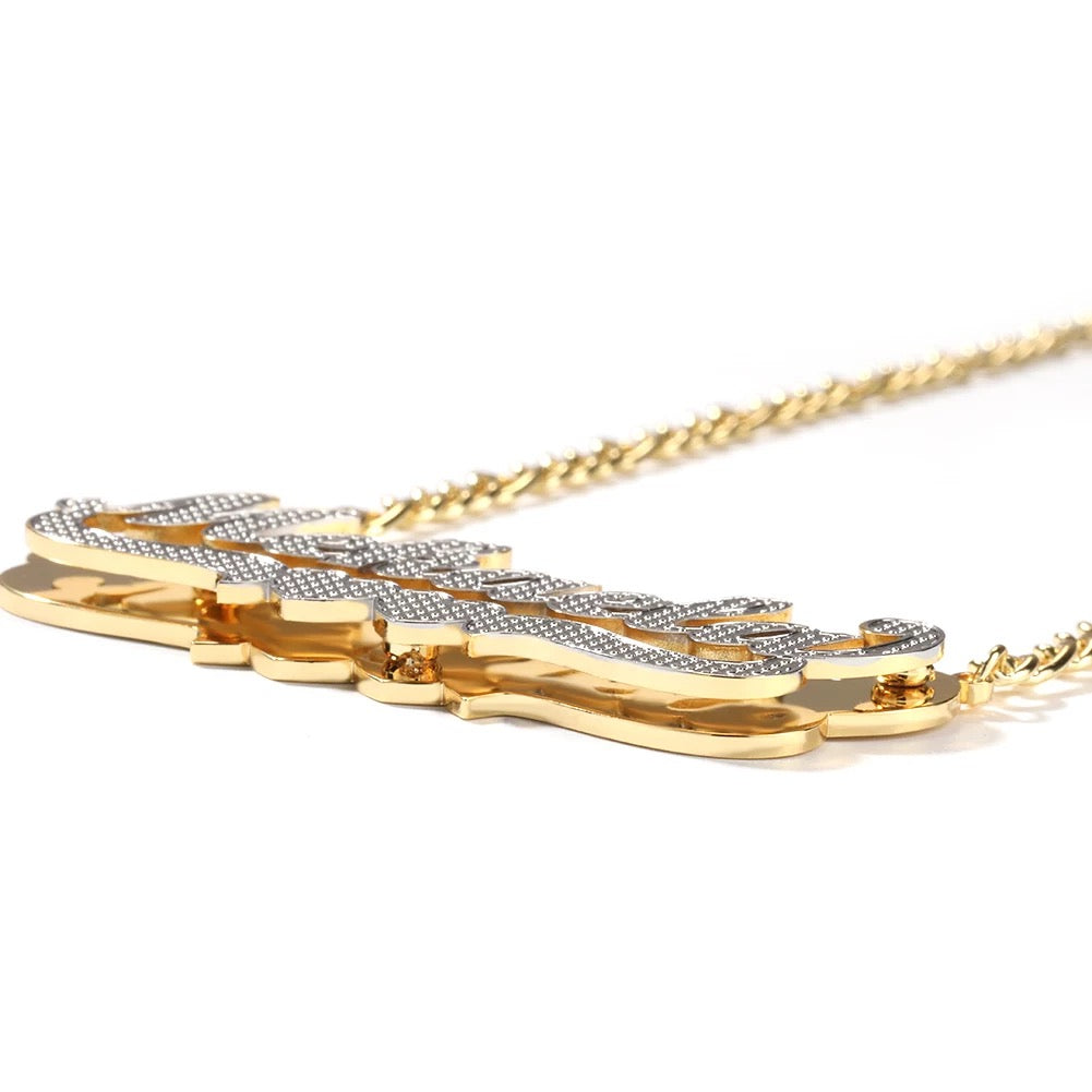 Double Plated Nameplate Necklace