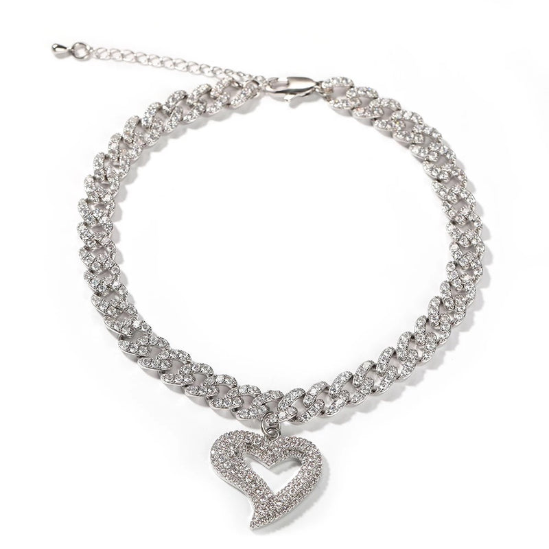 Icy Heart Swirl Cuban Necklace