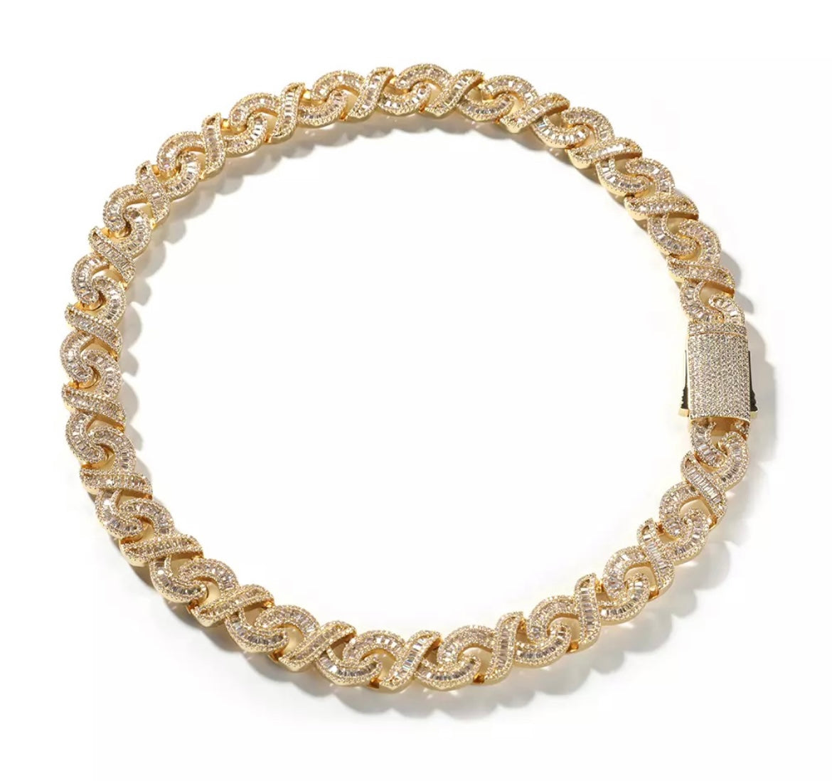 Icy Infinity Baguette Cuban Necklace