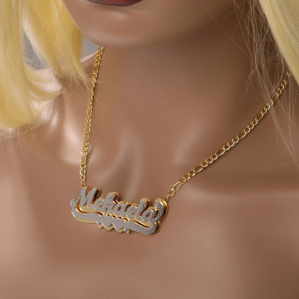 Double Plated Nameplate Necklace