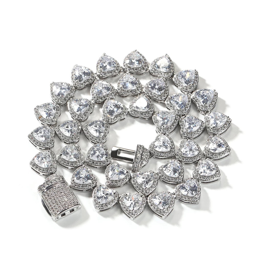 Icy Clustered Heart Necklace