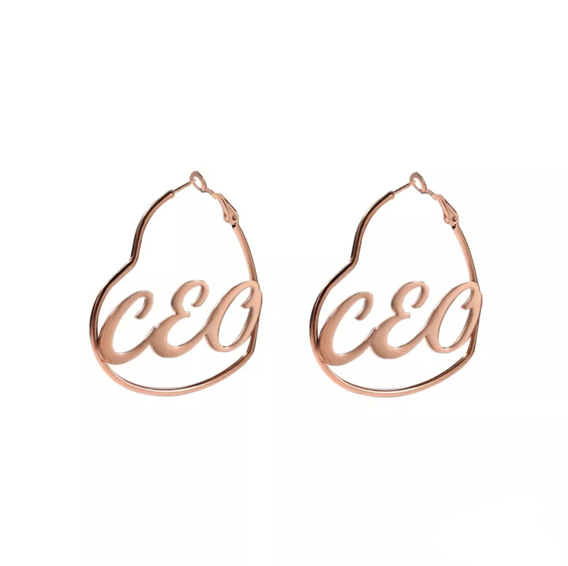 Custom Heart Hoop Earrings