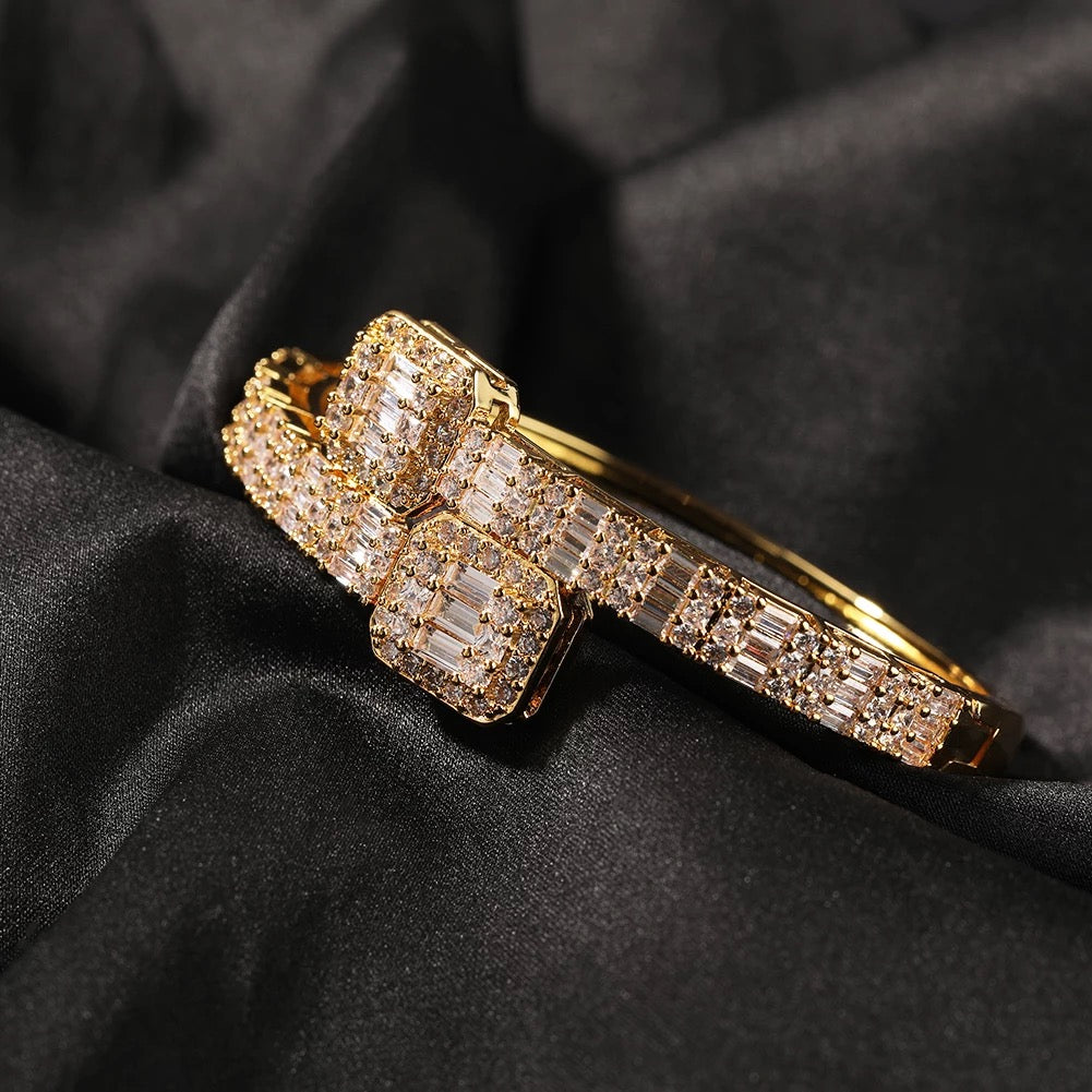 Icy Square Baguette Bangle