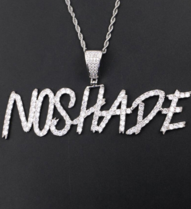 Icy Custom Font Rope Chain Necklace