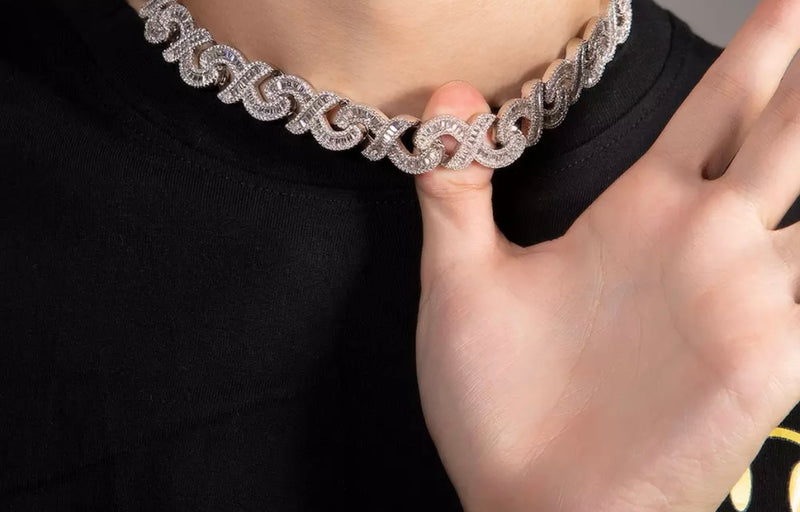 Icy Infinity Baguette Cuban Necklace